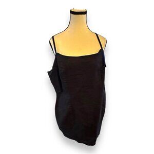 NWT Womens &M Divided Black Stretch Denim Mini Bodycon Dress L 16 18
